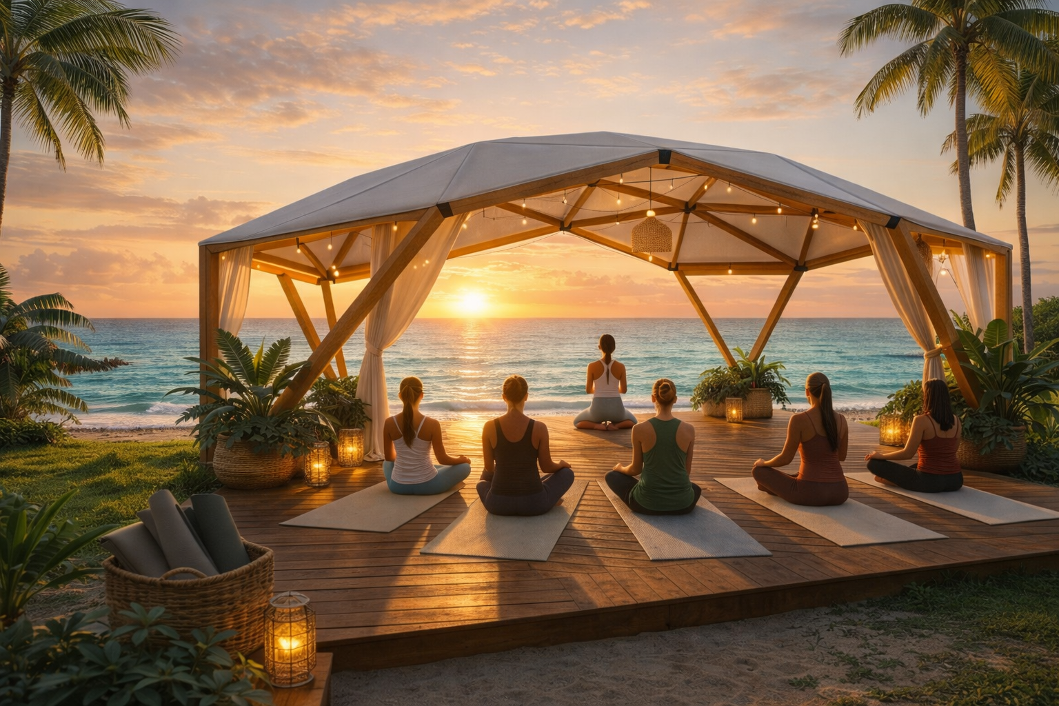 Yoga au levé du soleil